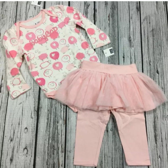 GAP Other - Gap Girls 6-12 Month Lamb Shirt & Pink Tutu Pants